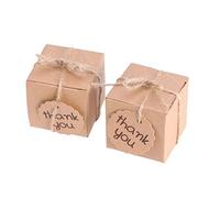 FRCOLOR 20Pezzi Scatole Kraft con Biglietti Grazie Scatolper Caramelle per Matrimoni e Speciali Confezione Completa Decorazioni Pratiche