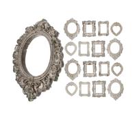 FRCOLOR 24 Pezzi Cornici Vintage Mini in Resina Piccole Barocche Antiche per Collage Immagini da Casa delle Bambole Esposizione Gioielli e Decorazioni Natalizie DIY