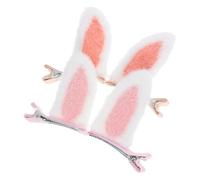 FRCOLOR 2paia Bunny Ear Hair Clips Kawaii Barrettes Soft Plush Hair Accessories for Girls for Easter and Dance Events