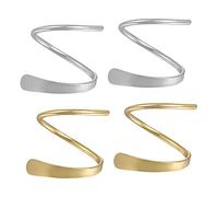 FRCOLOR 2paia Orecchini Climber Donna in Argento e Oro Orecchini Twist e Fascia Leggeri e Comodi Ear Cuff Per Piercing Lobulo e Cartilagine