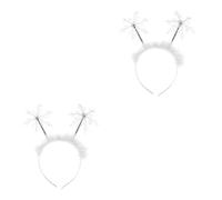 FRCOLOR 2pcs Fascia Dei Del Fiocco Di Neve Della Fascia Di Natale Del Cerchio Dei Della Piuma