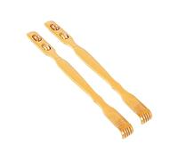 FRCOLOR 2pezzi Bacchetta Massaggiante in Bambù Doppia Sfera Rotante Per Shiatsu Grattapensieri Manuale Per Adulti Sollievo Cervicale Schiena Spalle e Ginocchia Strumento Naturale Resistent