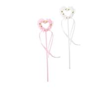 FRCOLOR 2pezzi Bacchette Magiche Cuore Per Bambina Accessori Cosplay Fatine Leggeri e Versatili Per Feste Compleanni e Spettacoli Regalo Per Ragazze Di Tutte Le Età