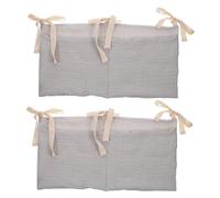 FRCOLOR 2pezzi Borsa Appendibile Per Lettino in Cotone Organizer Per Ragazza Con Tasche Portapannolini e Portatelefono Adatto Passeggini e Culle