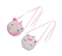 FRCOLOR 2pezzi Borsa Unicorno Tracolla Portamonete Per Donna Pochette Moda Esterno Astuccio Rossetto e Cerniera Piccola Borsa Carina Per Regalo