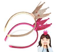 FRCOLOR 2pezzi Cerchietto Corona Per Ragazzo Ragazza Ragazza Decorato Glitter Fasce Per Capelli Elasticizzate Unisex Accessori Per Feste Di Compleanno e Costume