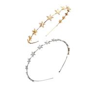 FRCOLOR 2pezzi Cerchietto Stella Cinque Punte Semplice Cerchietti Forma Di Stella Per Ragazze Decorazioni Per Tagli Di Capelli Alla Moda
