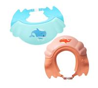 FRCOLOR 2pezzi Cuffia Doccia Per Ragazzo Ragazza Berretto Regolabile Per Lavaggio Capelli Forma Di Animale Dei Cartoni Animati Per Ragazzo Ragazza Protezione Occhi Orecchie Cuffia Shampoo