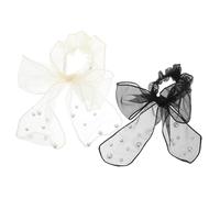 FRCOLOR 2pezzi Elastici per Capelli Fiocco Grande Roba per Capelli Donna Fascia per Fiocco Coda di Cavallo Elastica Accessorio Festa