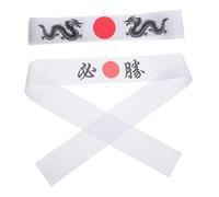 FRCOLOR 2pezzi Fascia da Karate Giapponese in Tessuto Design Tradizionale Uso Multifunzionale come Copricapo per Capelli Fascia da Chef di Sushi o Bandana