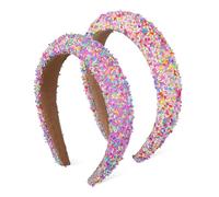 FRCOLOR 2pezzi Fascia Per Cura Della Granelli Spessa e Imbottita Accessorio Alla Moda Per Testa e Viso Per e Ragazza