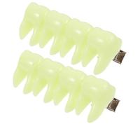 FRCOLOR 2pezzi Fermaglio Per Sulla Schiena in Neon Forcine Di Dente Impugnatura Antiscivolo Realizzate in Abs e Ferro Per Halloween e Feste