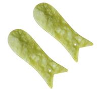 FRCOLOR 2pezzi Fish-shaped Natural Jade Gua Tool for Facial and Back Massage Acupoints Plate Promotes Circulation and Muscle Relaxation
