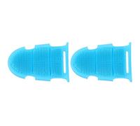 FRCOLOR 2pezzi Guanti Da Bagno Silicone Per Massaggio Strumento Multipurpose Per Esfoliazione e Pulizia Del Corpo Perfetti Per Schiena Gambe Collo e Altro