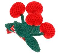 FRCOLOR 2pezzi Hair Clips for Girls Cute Crochet Cherry Hair Accessories Handmade Knitted Fruit Clips for Parties Weddings and Everyday Use