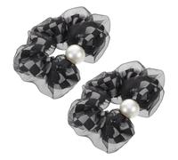 FRCOLOR 2pezzi Hair Scrunchies Checkered Hair Ties for Women Soft and Comfortable Bun Ties for Daily Wear and Special Events