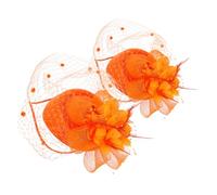 FRCOLOR 2pezzi Headband Con Plume Garza Per Cosplay e Accessorio Per e Acconciatura Copricapo Ballo e Decorazione Per Arancione