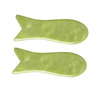 FRCOLOR 2pezzi Jade Gua Sha Board Forma Pesce Strumento Massaggio Corpo Palmare Per Drenaggio Canali Energetici e Sollievo Dolori Muscolari Liscio Protettivo Per Viso e Corpo