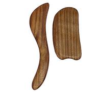 FRCOLOR 2pezzi Natural Sandalwood Gua Scraping Board Massage Tool for Neck More Lightweight Beauty Scraping Plate