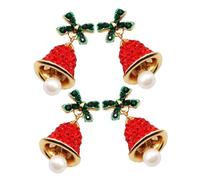 FRCOLOR 2pezzi Orecchini Pendenti Natalizi Campanella Di Orecchini Fiocco Brillante e Pendente Accessori Festivi Per Gioielli Natalizi