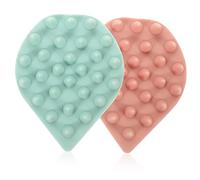 FRCOLOR 2pezzi Per Shampoo Silicone Massaggiatore Per Capelluto e Scrubber Per Spazzole Per e Relax Muscolare Rosa e