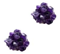 FRCOLOR 2pezzi Purification Demagnetization Uruguay Amethyst Cluster Crystal Stone Decor Natural Healing Gem for Home Decoration