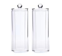 FRCOLOR 2pezzi Scatola Per Cosmetici Trasparente Cilindrica Organizer Per Anelli Per Capelli Scatola Per Cosmetici in Cotone Per Riporre Oggetti Domestici