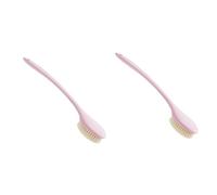 FRCOLOR 2pezzi Spazzola Da Bagno Manico Lungo Rosa Con Setole Morbide Strumento Per Massaggio e Scrub Della Schiena Rimuove Le Cellule Morte e Stimola La Circolazione e Sicuro Da Usare