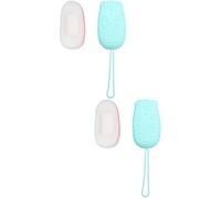FRCOLOR 2pezzi Spazzola Da Bagno Silicone Con Dispensa Automatica Di Sapone Strumento Portatile Per La Pulizia Del Corpo Per Docce Casa o Hotel Senza Sapone Verde Matcha