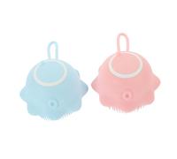 FRCOLOR 2pezzi Spazzola Da Bagno Silicone Con Supporto Per Gel Doccia Strumento Per Massaggio e Pulizia Della e Perfetta Per Adulti