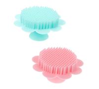 FRCOLOR 2pezzi Spazzola Massaggiante Silicone Per Lavaggio e Bagno Accessorio Morbido e Ergonomico Per Igiene Del Capelluto e Pulizia Della