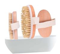 FRCOLOR 2pezzi Spazzola per Doccia Setole di Perline Spazzola per Schiena e Massaggiante per Corpo Pack da Colore Cioccolato