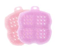 FRCOLOR 2pezzi Spazzola Scrub Corpo in Silicone per Massaggio Corpo e Esfoliazione Secco Design Ergonomico Comodo da Impugnare