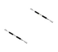 FRCOLOR 2pezzi Strumento Professionale Per Unghie Spingi Cuticole Acciaio Inossidabile Con Manico Antiscivolo Utensile Doppio Uso Per Manicure e Pedicure Colore Nero