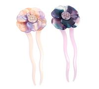 FRCOLOR 2pz Forcine A Forma di U In Acetato Strass Per Capelli Bobby Francese Bacchette Per Capelli In Stile Cinese Bambina Accessori Per La Cura Dei Capelli Signorina Bacchette Fibra Acetato Semplice