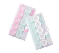 FRCOLOR 2sets Portatili Per Lenti Contatto Contenitore Compatto e Sicuro Per Casa e Viaggi Include Pinzette e Flaconi Macaron Per Regali e Uso Quotidiano
