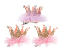 Frcolor 3 fermagli per capelli da bambina con corona principessa, per capelli, con perle