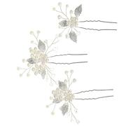 FRCOLOR 3 forcine per capelli, per capelli, per matrimonio, per capelli da sposa, per donna, con foglia, penna