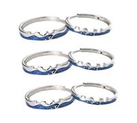 FRCOLOR 3 Paia Anello di coppia Accoppiamenti di abbinati anelli abbinati per coppia Anello abbinato per la coppia anelli di corrispondenza per le coppie gioielli di coppia lega