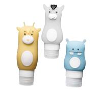 FRCOLOR 3 Pezzi Contenitori per Shampoo e Lozione Silicone Cartoon Riempibili e Leggeri per Viaggi e Make Up Design Chic e Antileakage per Cosmetici e per La Della