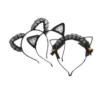 FRCOLOR 3 pezzi Fasce per Capelli Orecchie di Gatto in Pizzo Cerchietti Cosplay Leggeri e Comodi per Party Carnevale e Mascherate Accessori per Donne e Ragazze