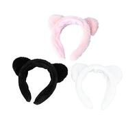 FRCOLOR 3 Pezzi fascia per orecchie di gatto hair band hair ribbon adulto fascia per per il lavaggio del viso pizzo per che lava il viso copricapo per il trucco tessuto