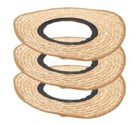 FRCOLOR 3 Pezzi Parasole per Casco da Lavoro in Paglia Rigida, Copertura Larga Uv, Accessorio Traspirante per Protezione Solare in Cantiere Colore Casuale