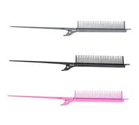 FRCOLOR 3 Pezzi Pettine Rat Tail per Styling e Taglio Pettini Antistatici per Teasing e Parting per Personale e Disponibili Grigio Rosa e