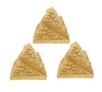 FRCOLOR 3 pezzi piramidi egiziane antiche statuine a piramide, decorazione per la casa, ufficio, decorazione dorata, decorazione fungo, modello a piramide naturale, accessorio per sandbox