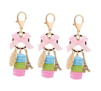 FRCOLOR 3 Pezzi Portachiavi Macaron Strati con Torre Eiffel in Resina Charm Bag Ragazze Bambine Decorazione Creativa per Chiavi Auto e Idea Collezionisti