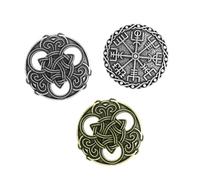 FRCOLOR 3 Pezzi Spilla Rotonda Nodo Celtico in Lega Stile Vichingo Vintage, Fibula Decorativa per Vestiti e Sciarpe, Accessorio Moda Casual per Adulti e Studenti