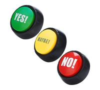FRCOLOR 3 Pulsanti Sonori Elettronici Prank per Pulsanti Plaything Leggeri e Yes No Maybe per Divertimento e Allenamento Reattività