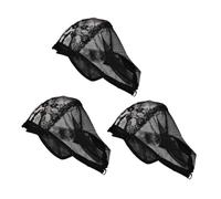 FRCOLOR 3 Pz berretto per parrucca berretto d'onda accessori per parrucche per costumi retina per parrucche Cappello per parrucche cappucci in rete per parrucche a forma di U Maglia Black