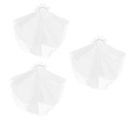 FRCOLOR 3 Pz Fascia Da Sposa Con Perle Veli Di Pizzo Per Le Spose Nuziale Copricapo Della Sposa Fasce Per La Sposa Fascia Per Velo Da Addio Nubilato Fasce Per Il Trucco Plastica